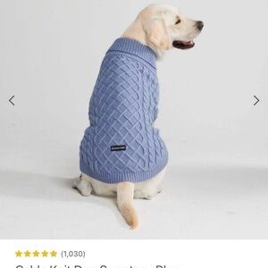 Blue Cable Knit Spark Paws Dog Sweater sz 4XL